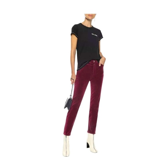 Maje Burgundy velvet skinny pants EU 36